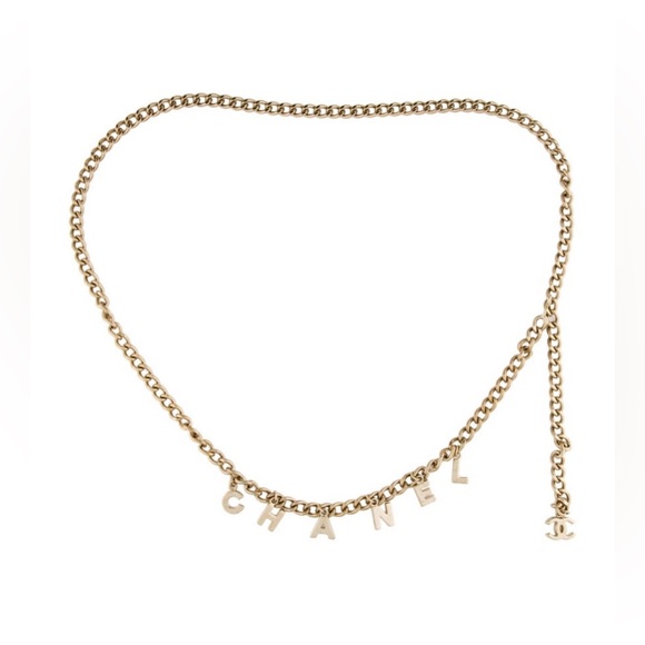 CHANEL SILVER TONE CHAIN LOGO BELT - Picture 3 of 9